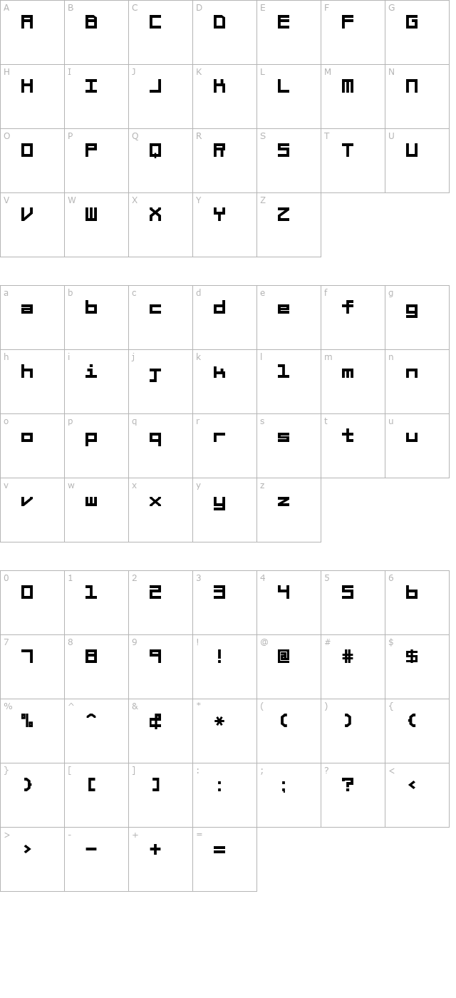 Braciola MS Extrabold character map