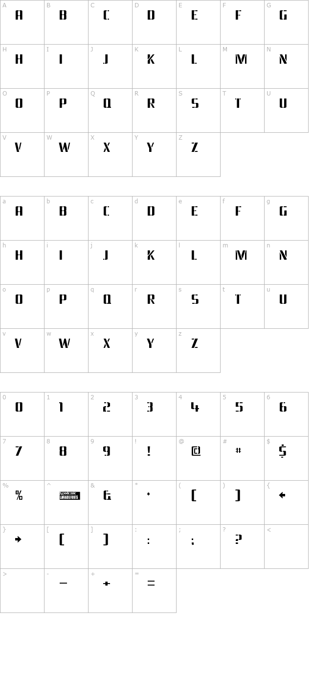 braeside-lumberboy character map