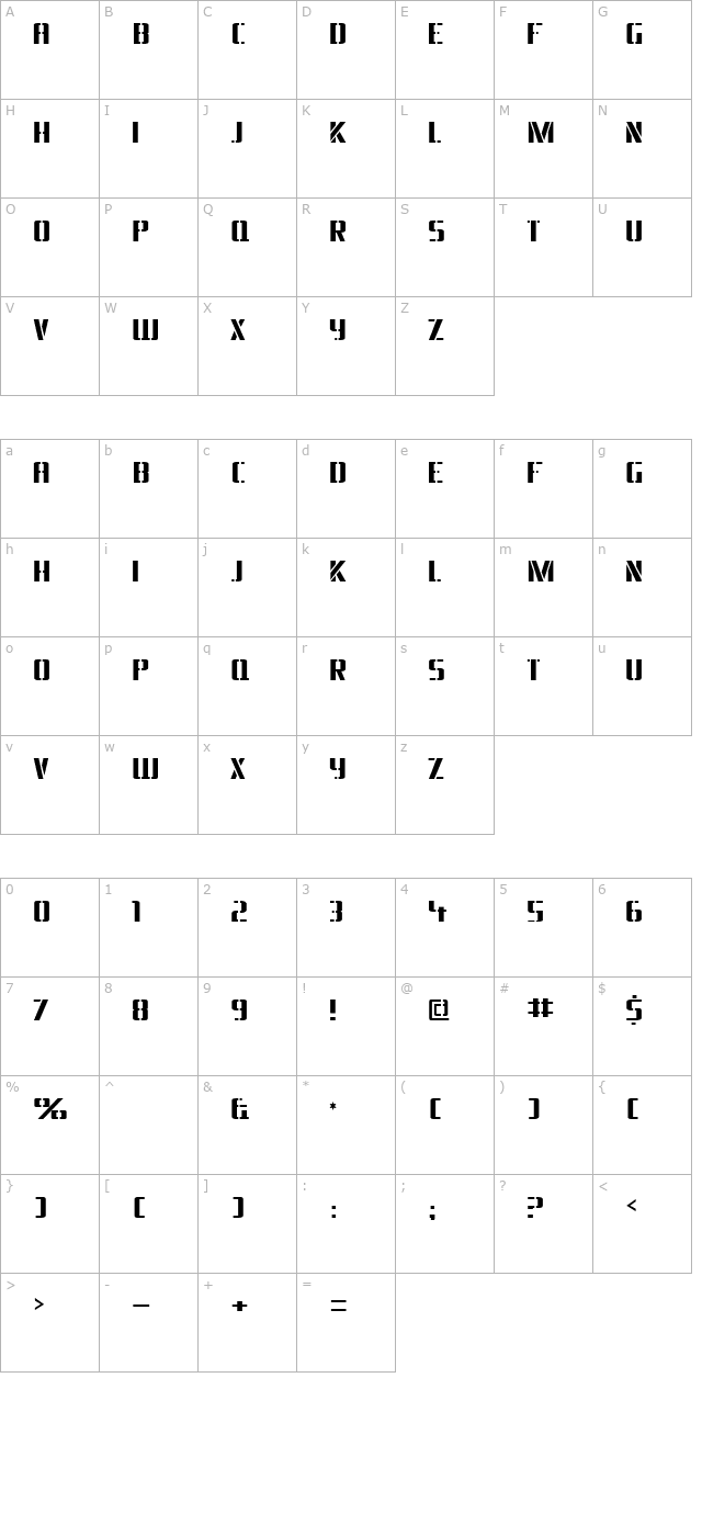 BraesideLumberboy character map