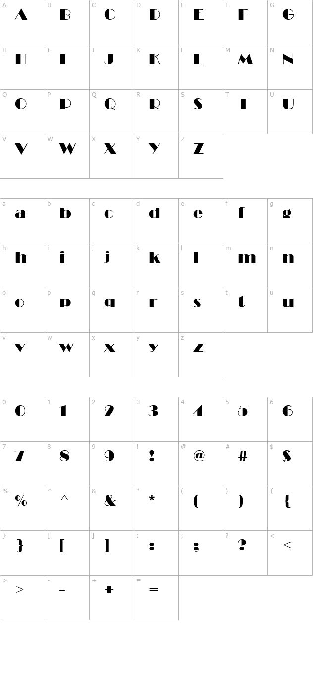 Brando Normal character map