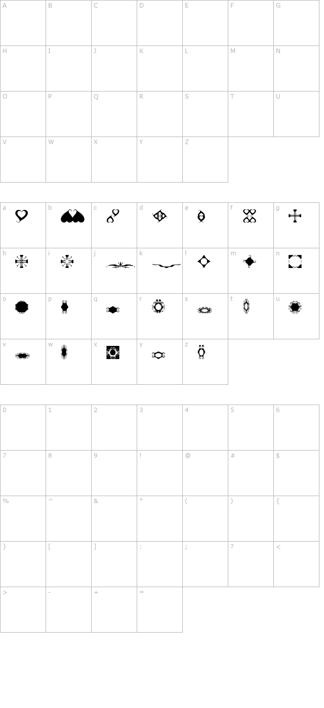 BRDoodles character map