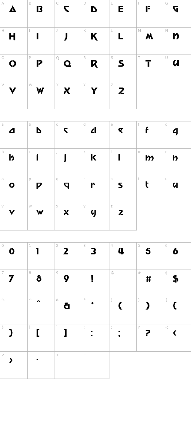 BreadlineNormal character map