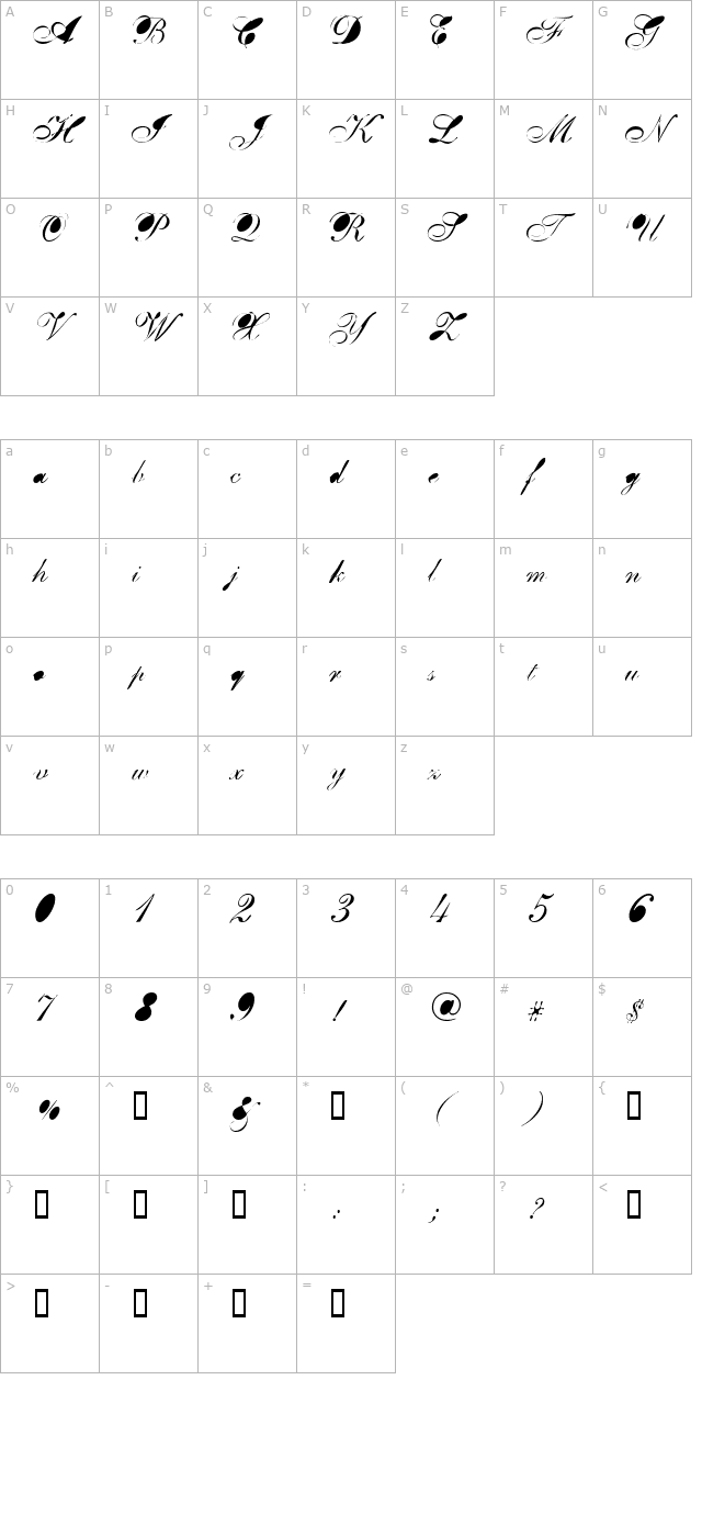 BreastBomb character map