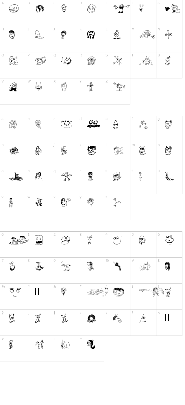 Brian Powers Doodle Normal character map