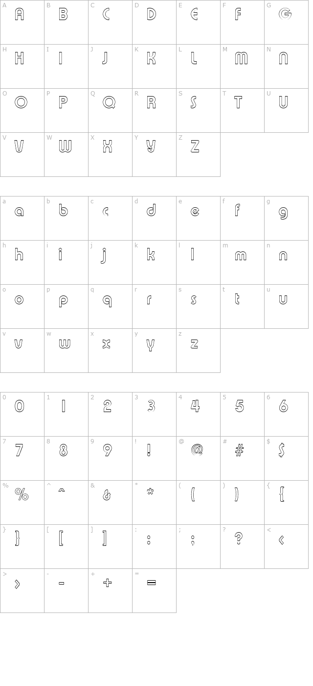 BrianBeckerOutline-Bold character map