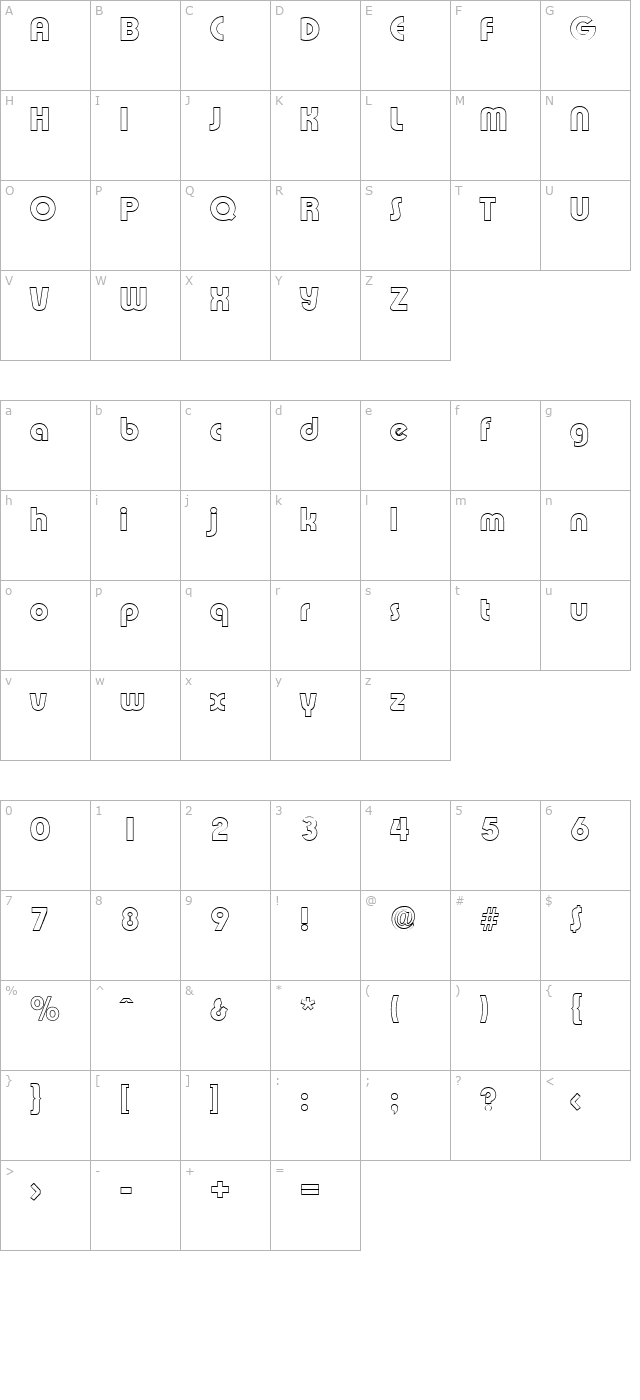 BrianBeckerOutline-ExtraBold-Regular character map