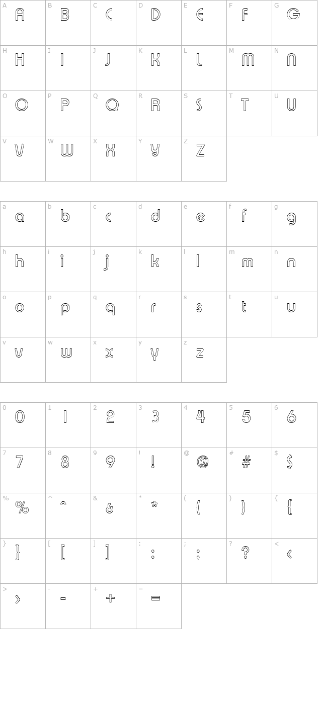 BrianBeckerOutline-Regular character map