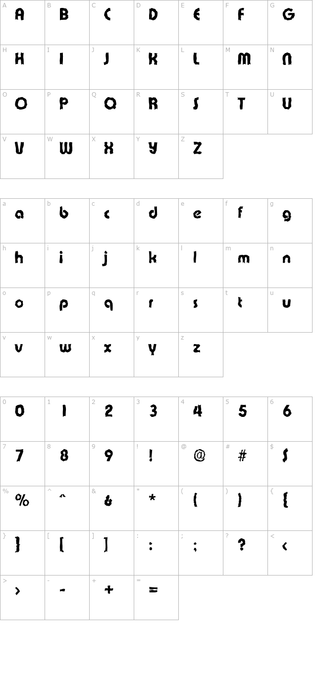 BrianBeckerRandom-ExtraBold-Regular character map