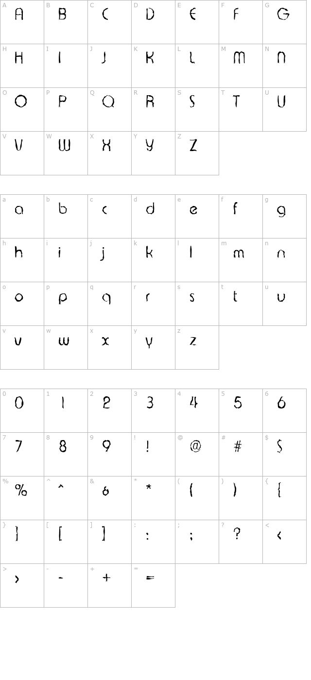 brianbeckerrandom-light-regular character map