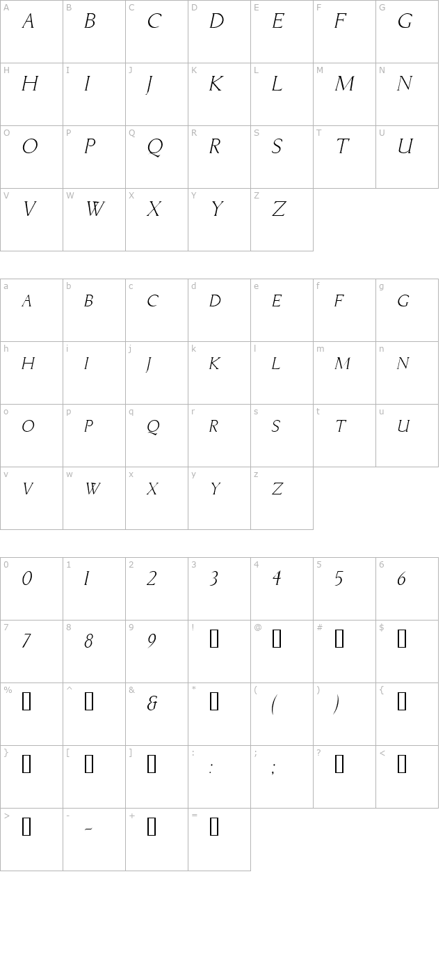 brice-bolditalic character map