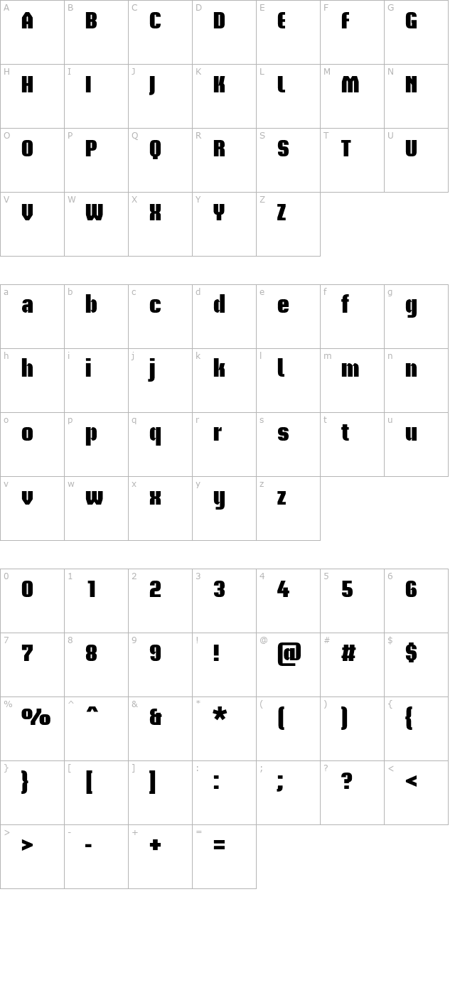 BriemAkademiStd-Black character map