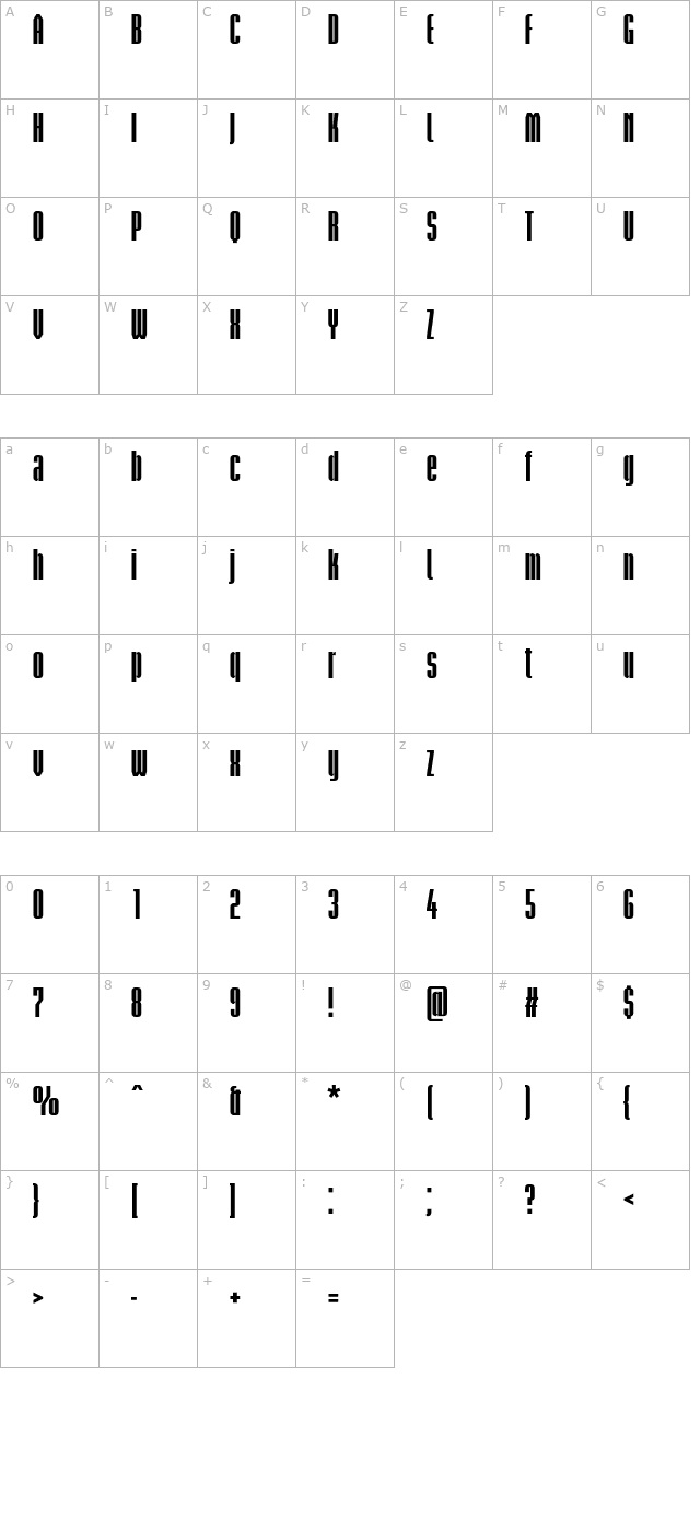 BriemAkademiStd-BlackCond character map