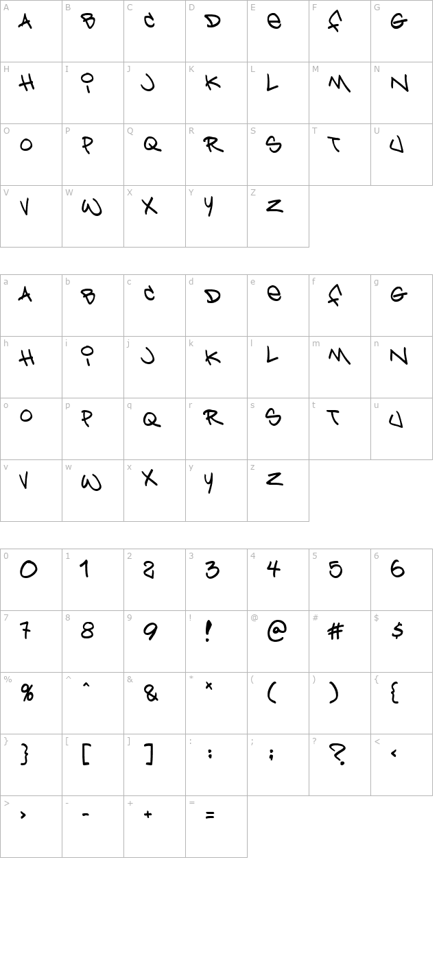 bring-tha-noize character map