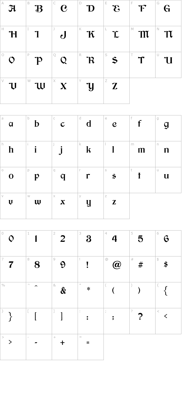 Brinkman-Regular character map