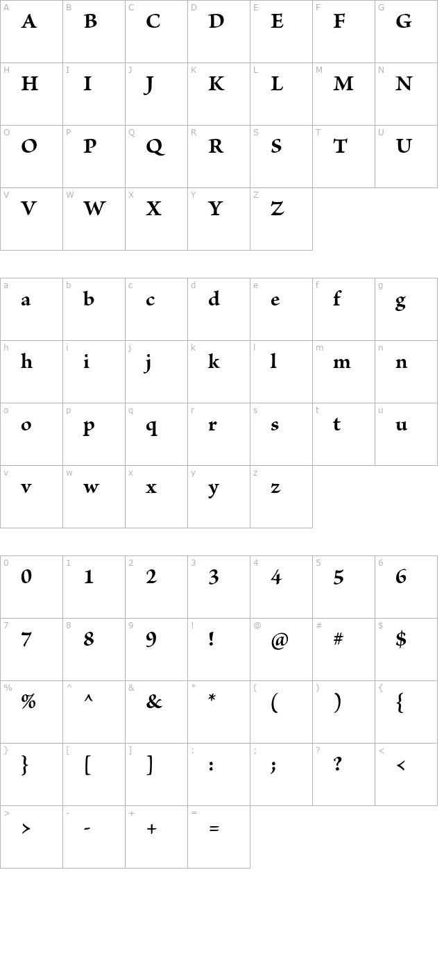 briosopro-bold character map