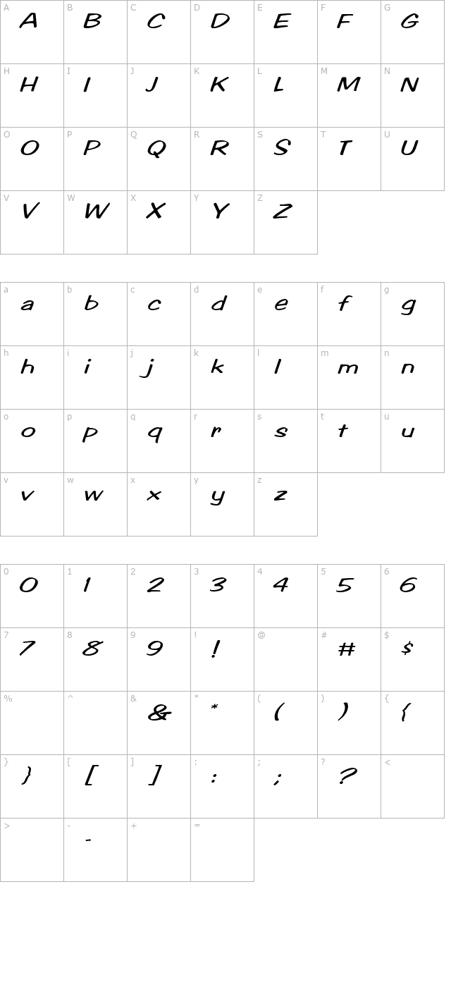 britches-script character map