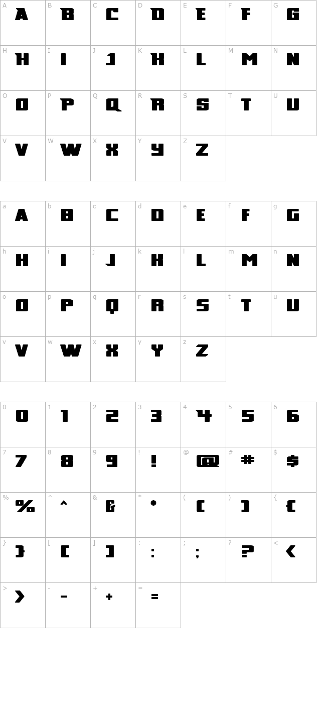 broad character map