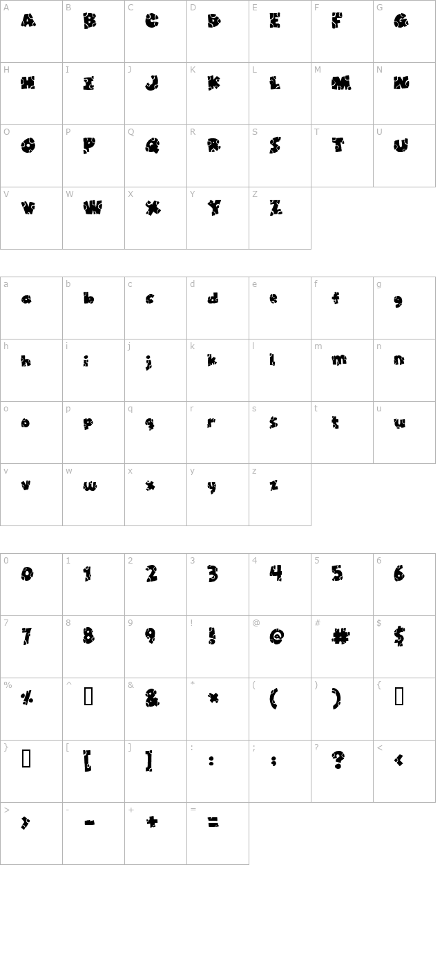 Broken Toys character map