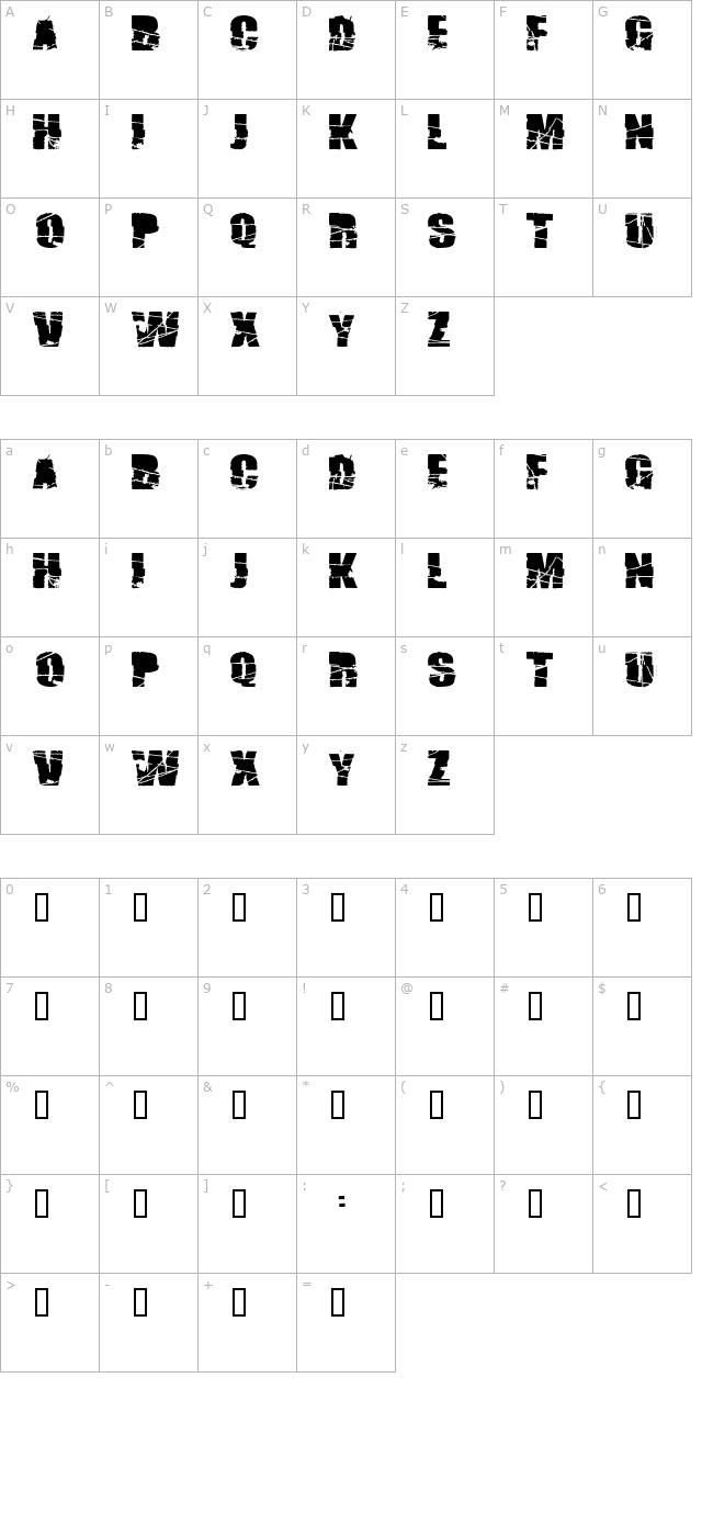 broken74 character map