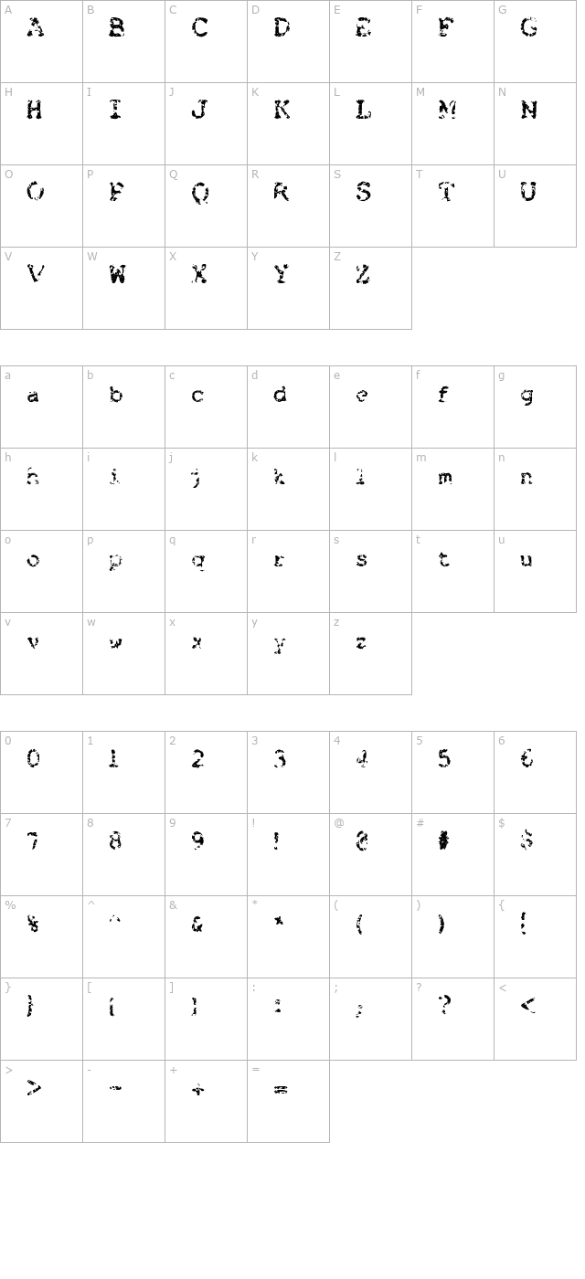 Brokenbaby character map