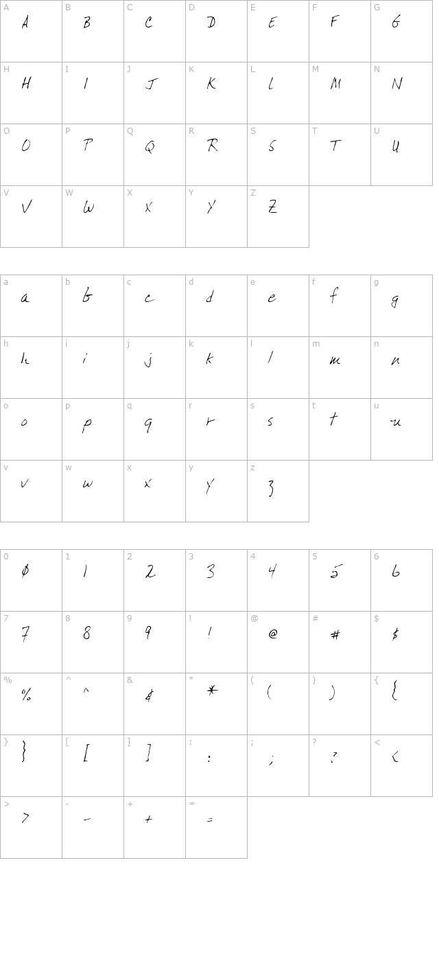 brown-regular character map