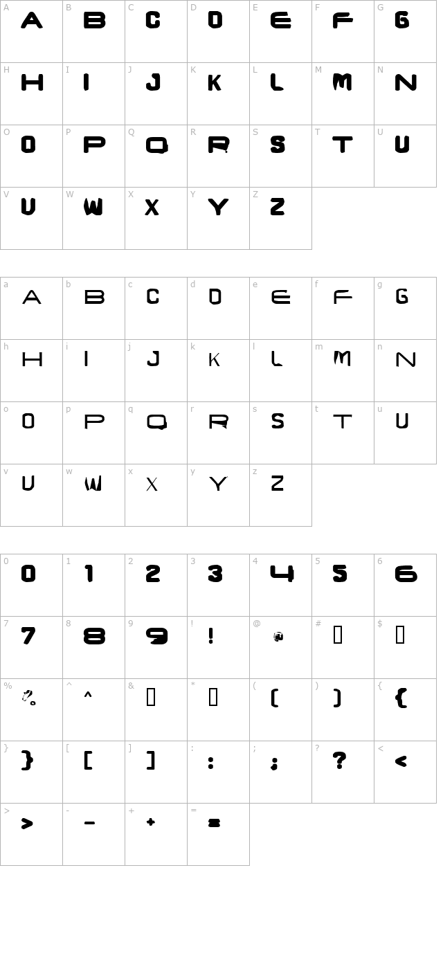 brunst-caps character map