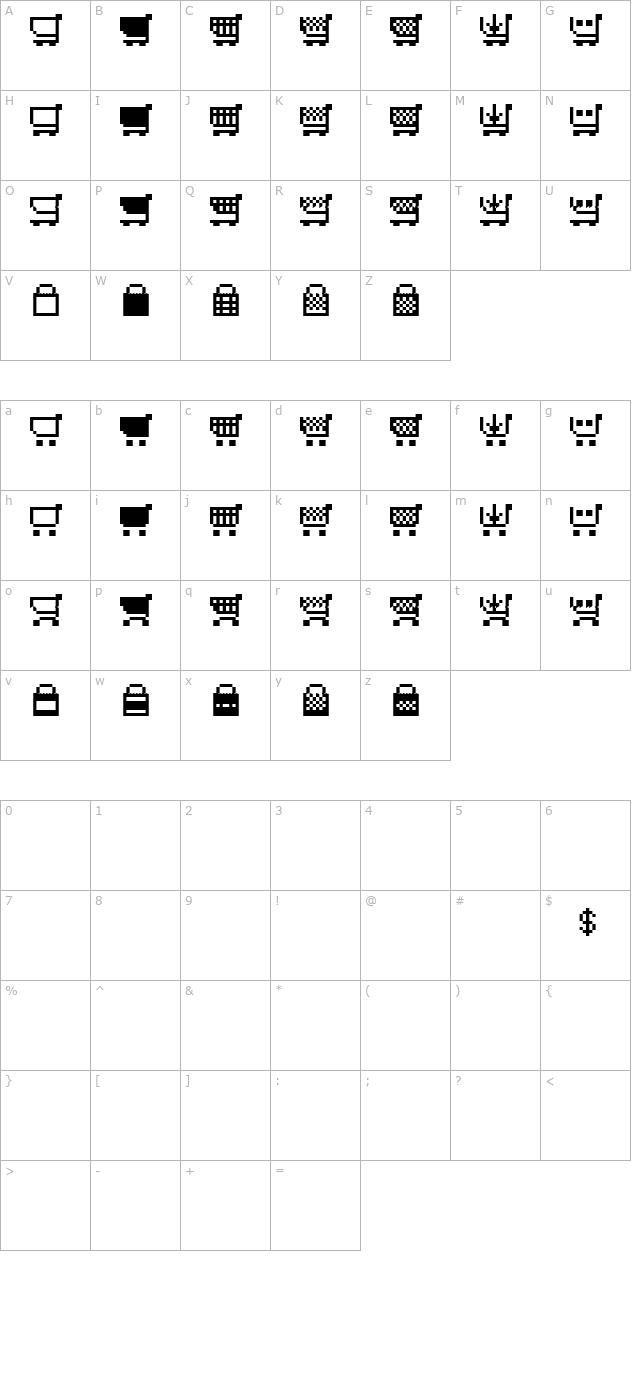 btd Cart-O-Grapher (bitmap) character map