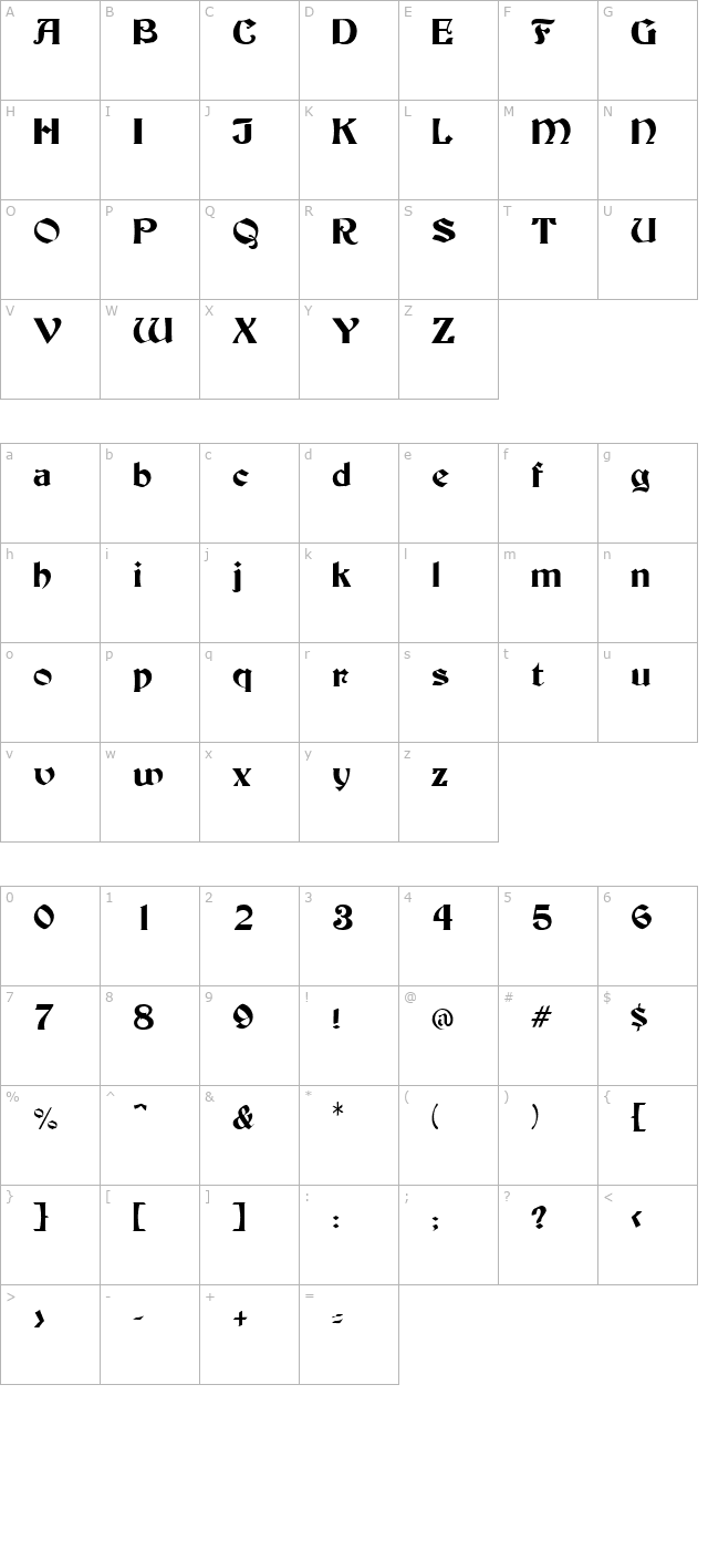 buckminster character map