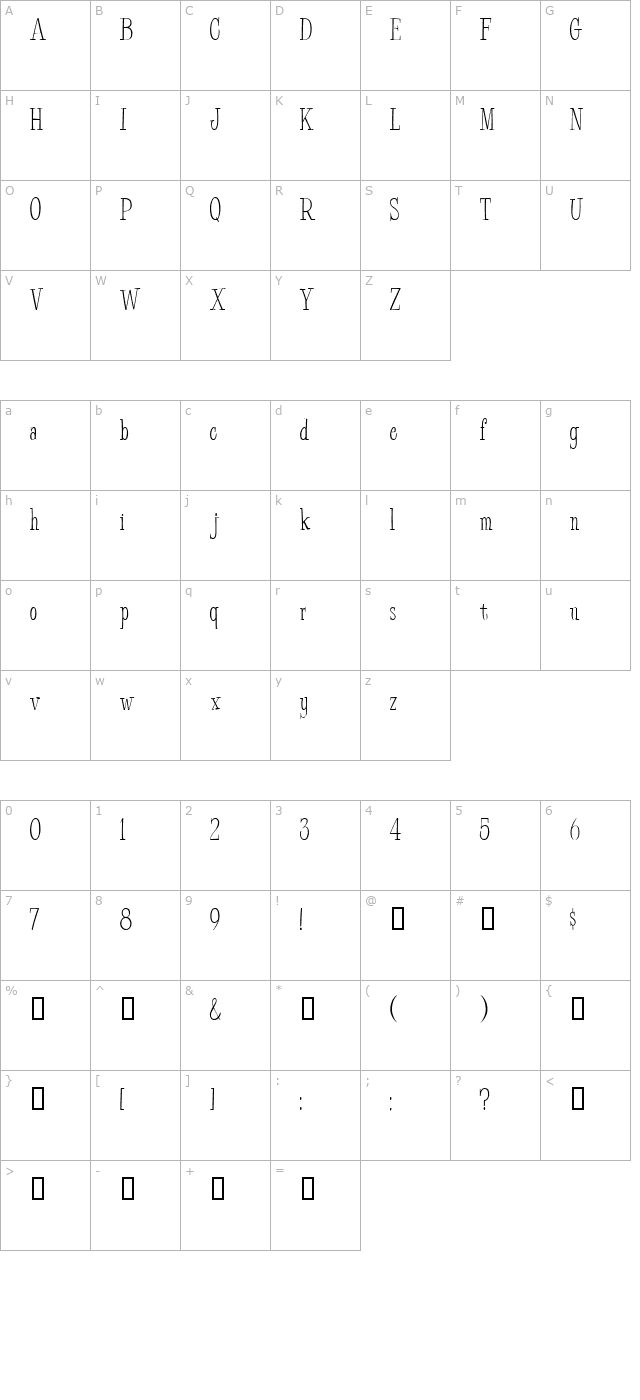 Bud Easy Normal character map