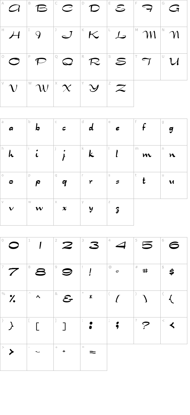 BuenaScriptSSK character map