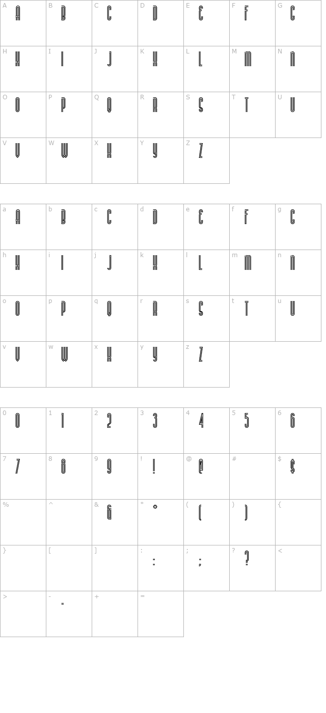 buenosairesnf character map