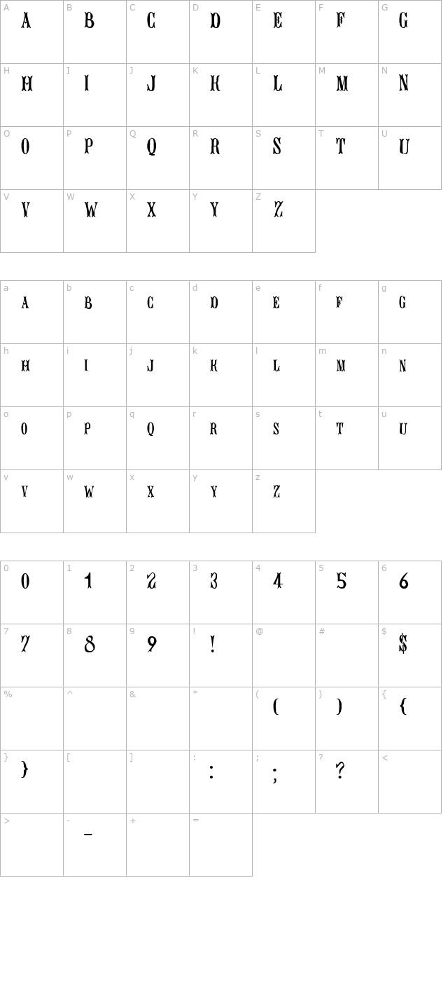 BujardetFreres Regular character map