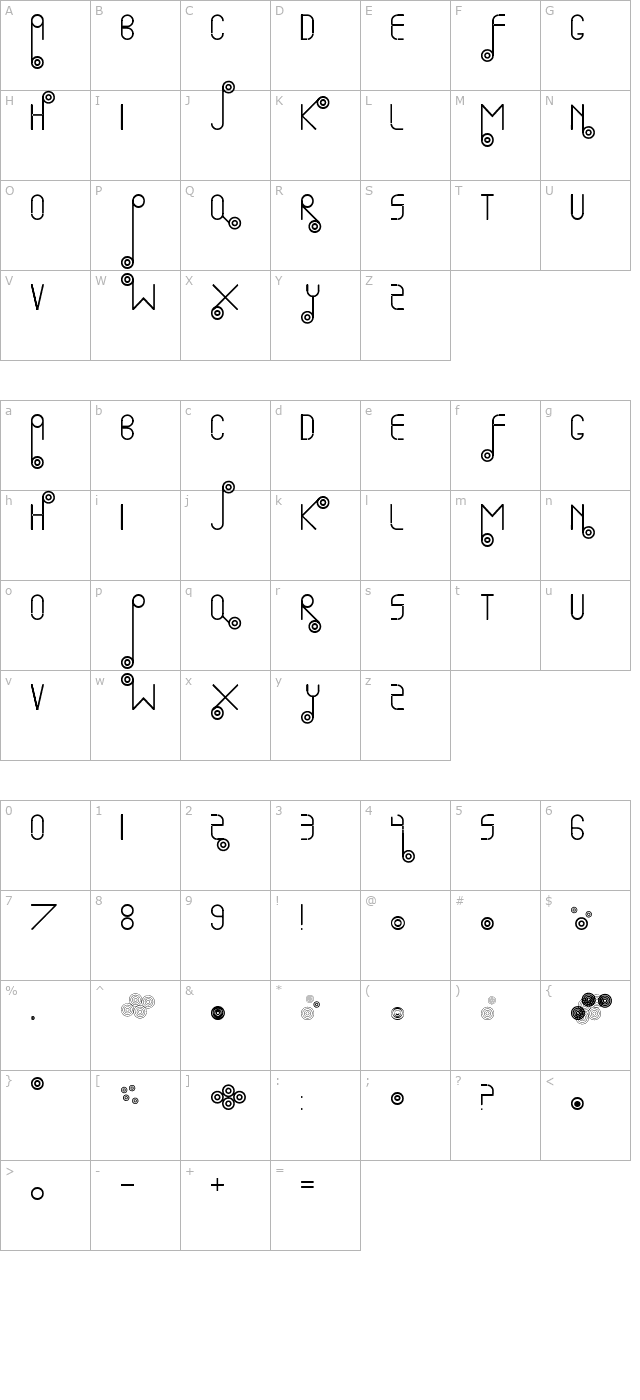 Bullet Train character map