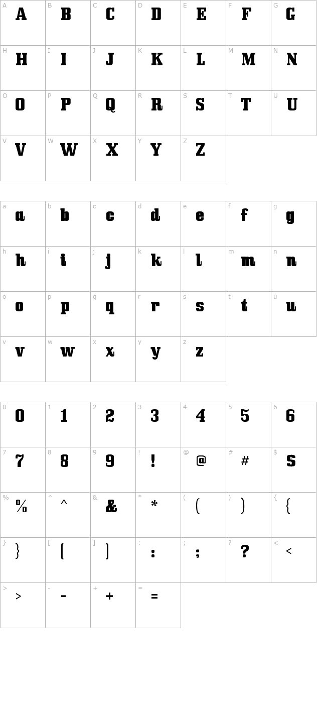 Bullpen character map