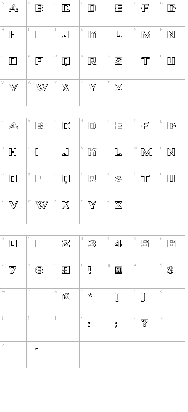 bulwarknf character map