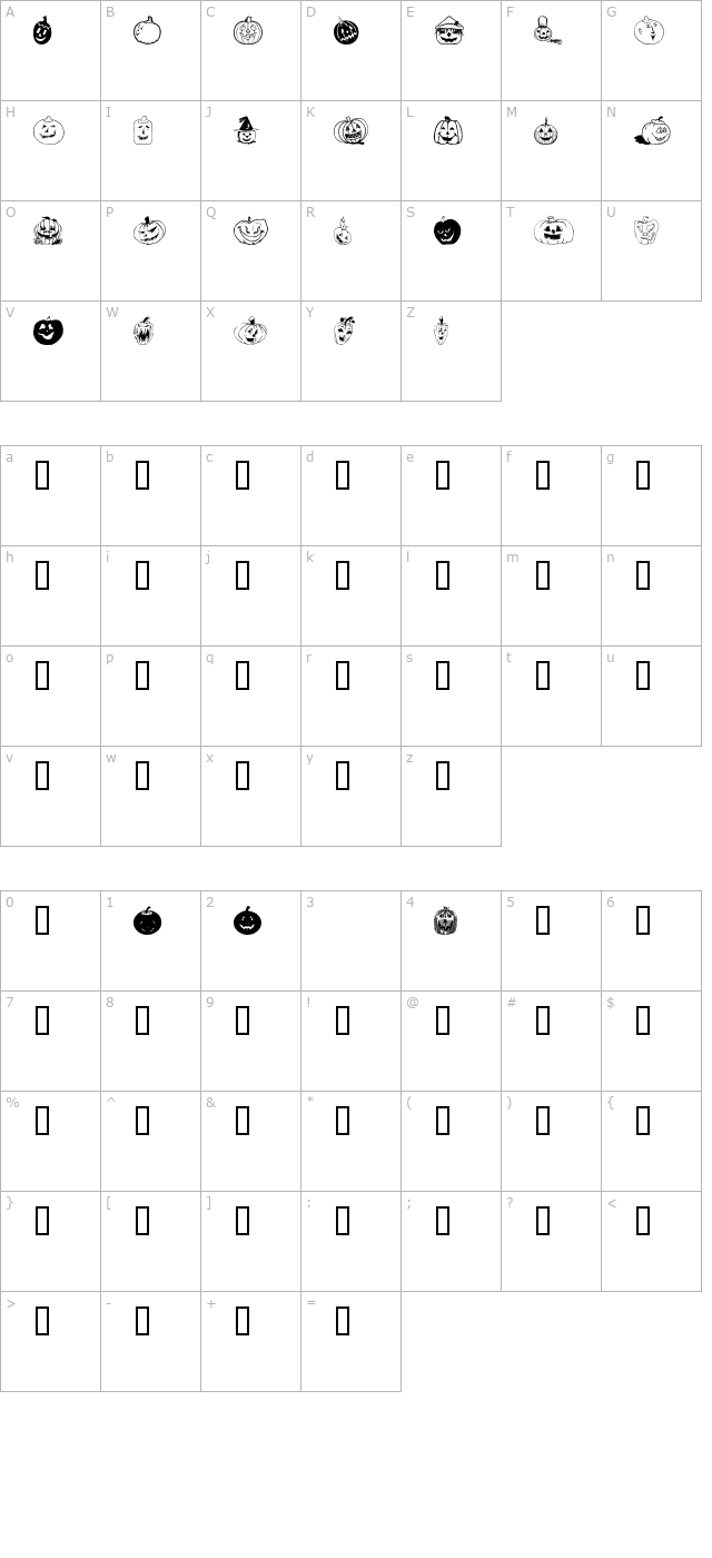 Bumkins character map