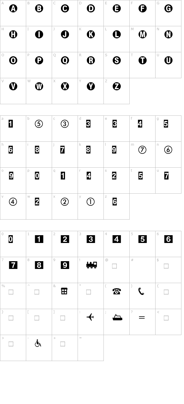 BundesbahnPi1 character map