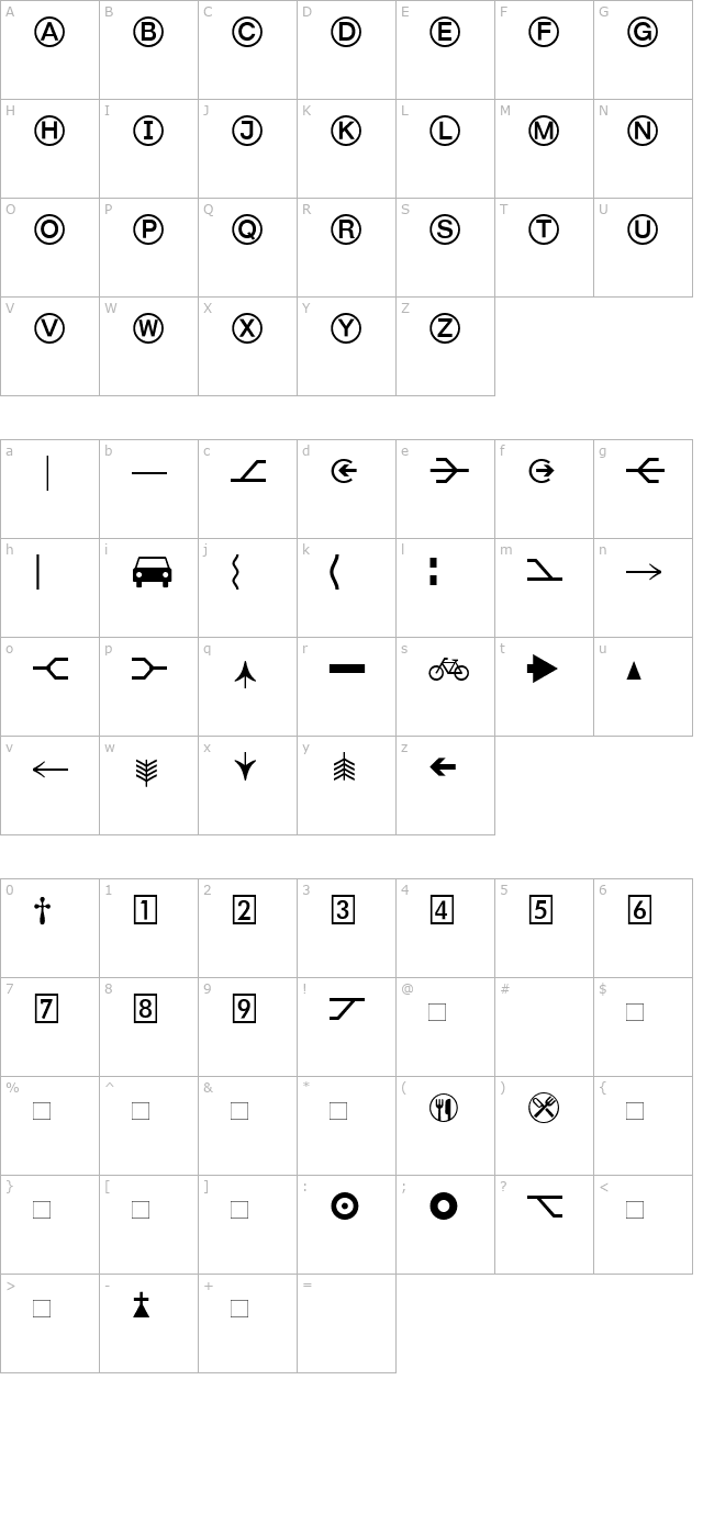 BundesbahnPi3 character map