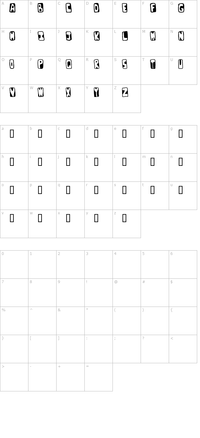 Bunker character map