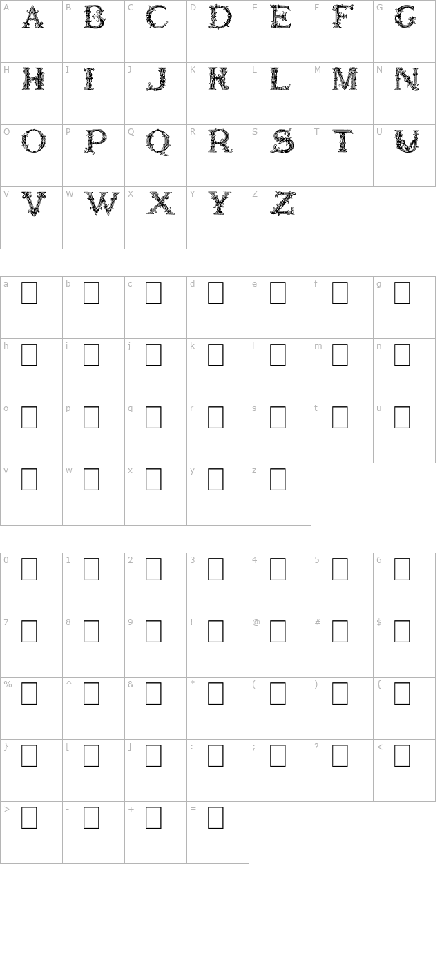 Burgoyne_Initials character map