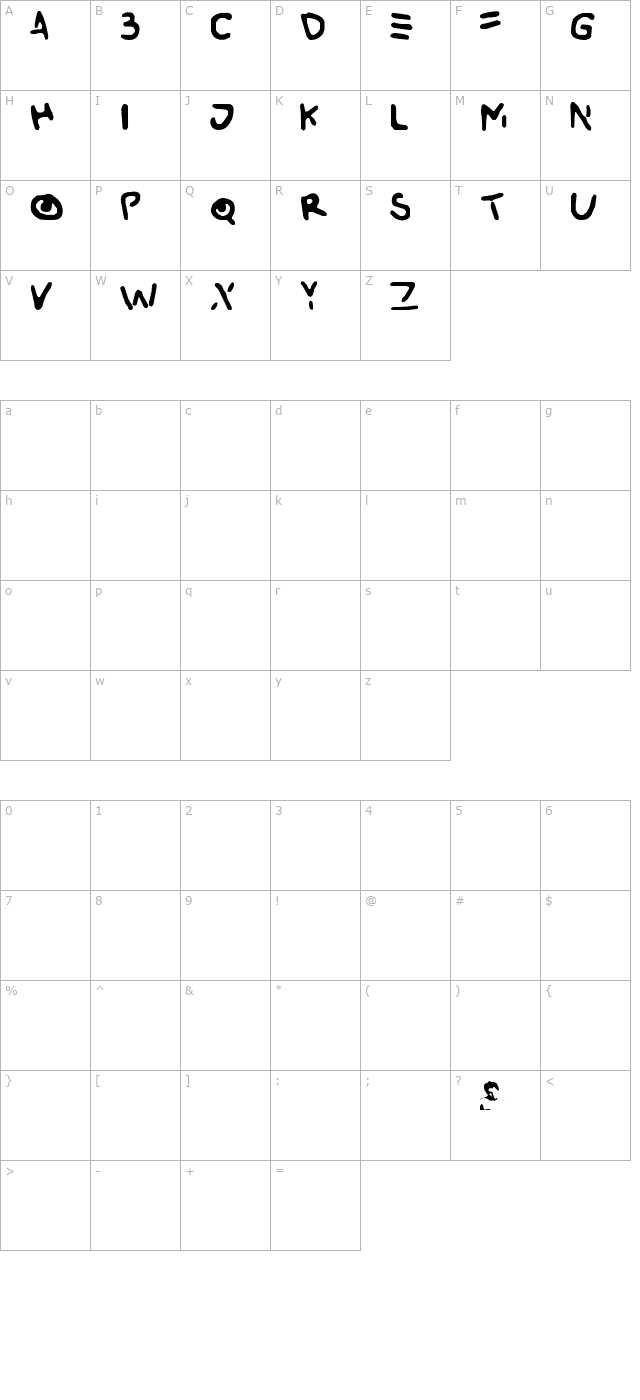 buried character map