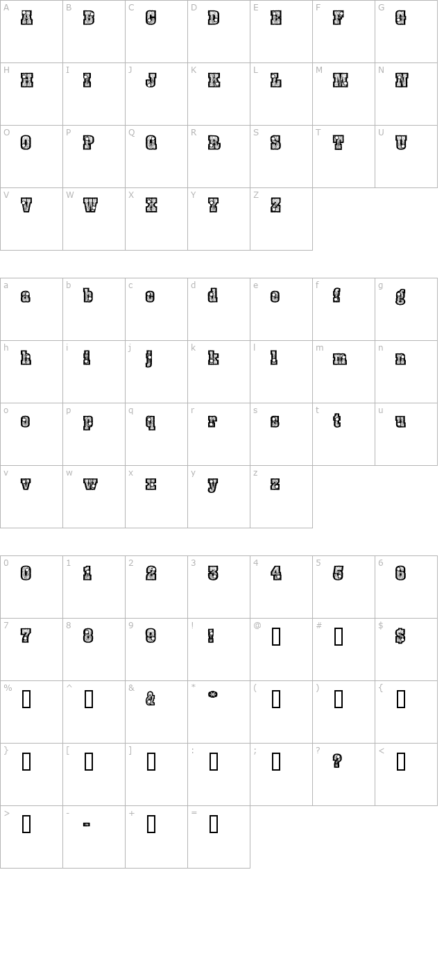 Burris Shoot Out character map