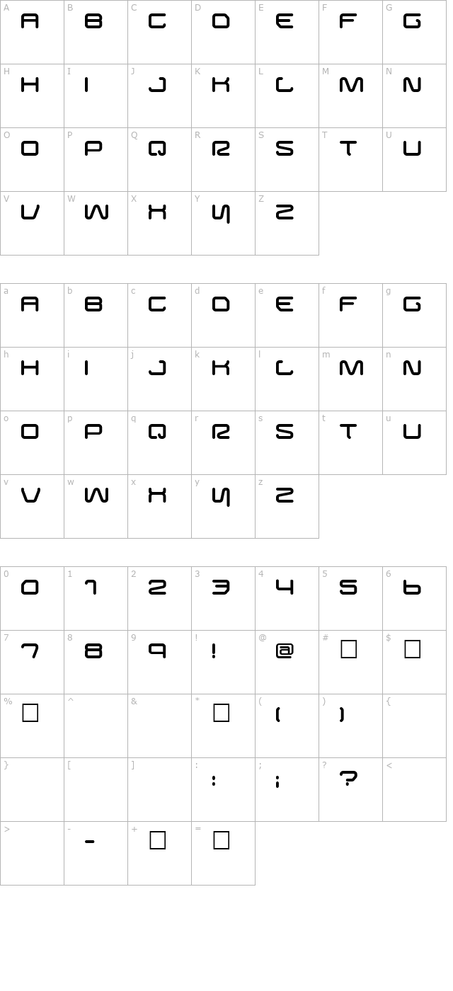 Buster character map