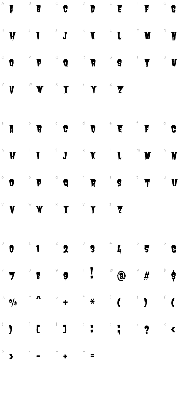 butcherman-caps character map