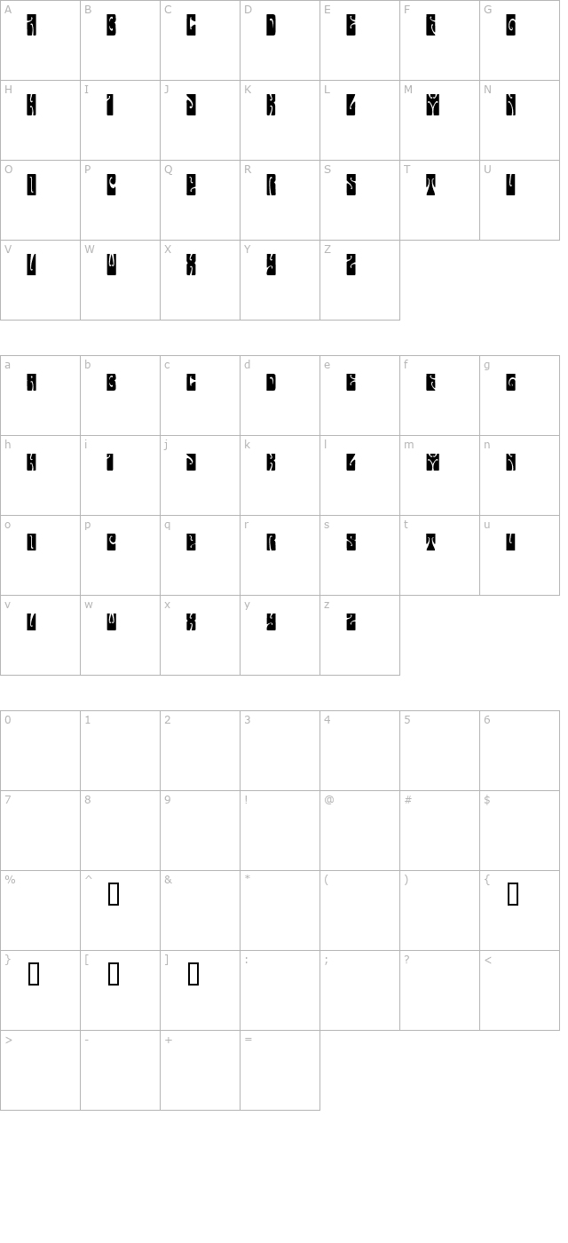 butterfield-demo character map