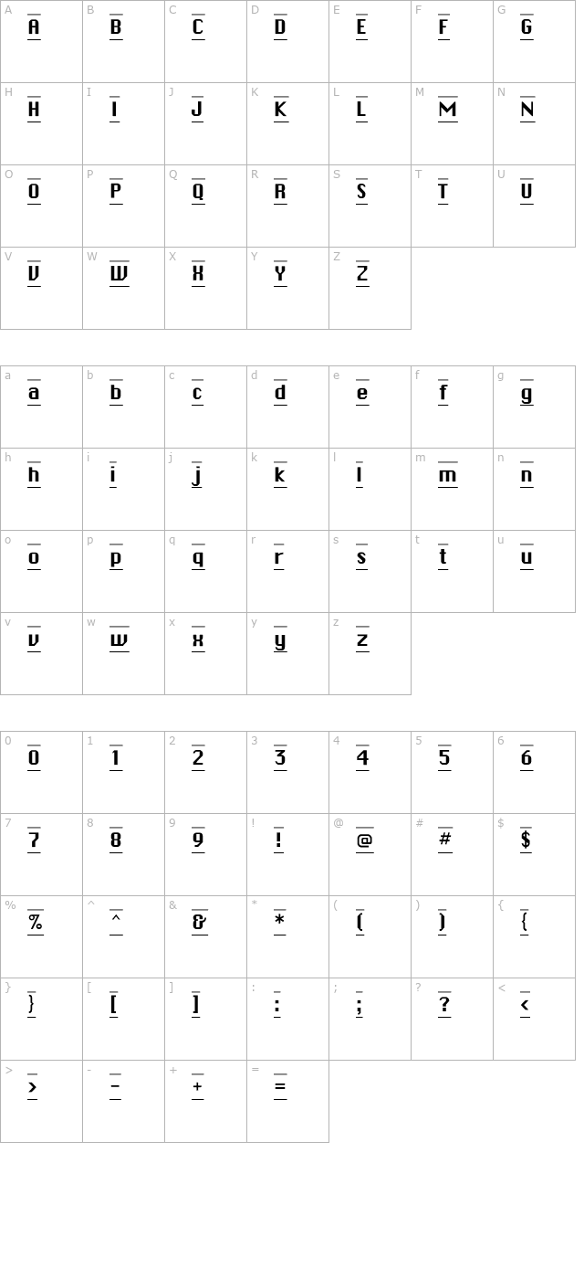 buttonplainflf character map