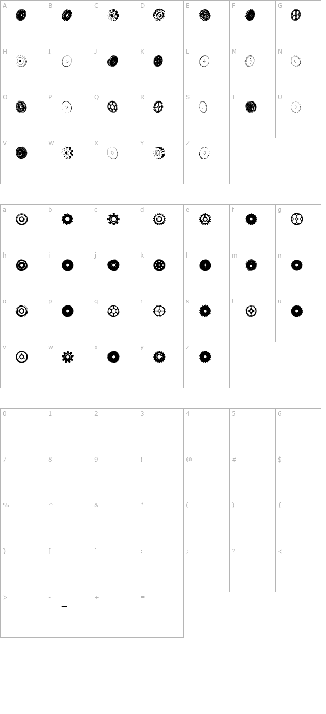 buzzcog character map