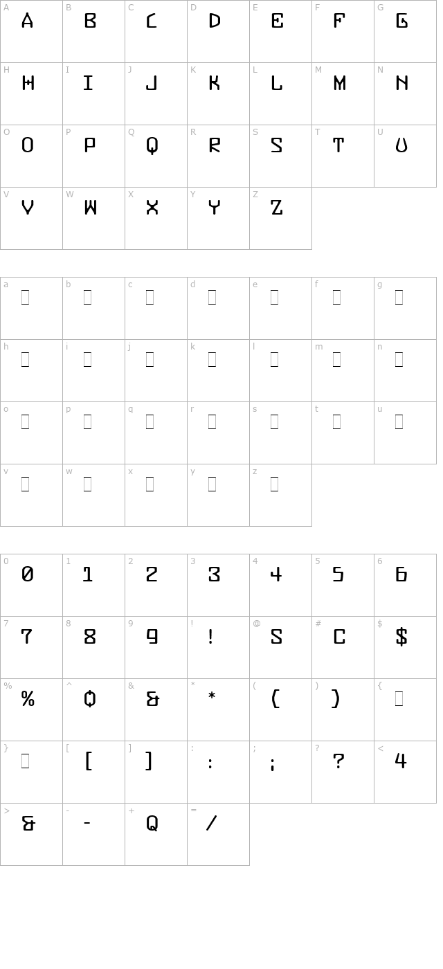 Buzzer Three LET Plain1.0 character map