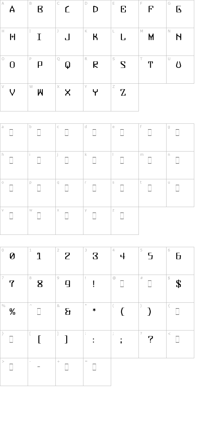 buzzer-three-plain character map