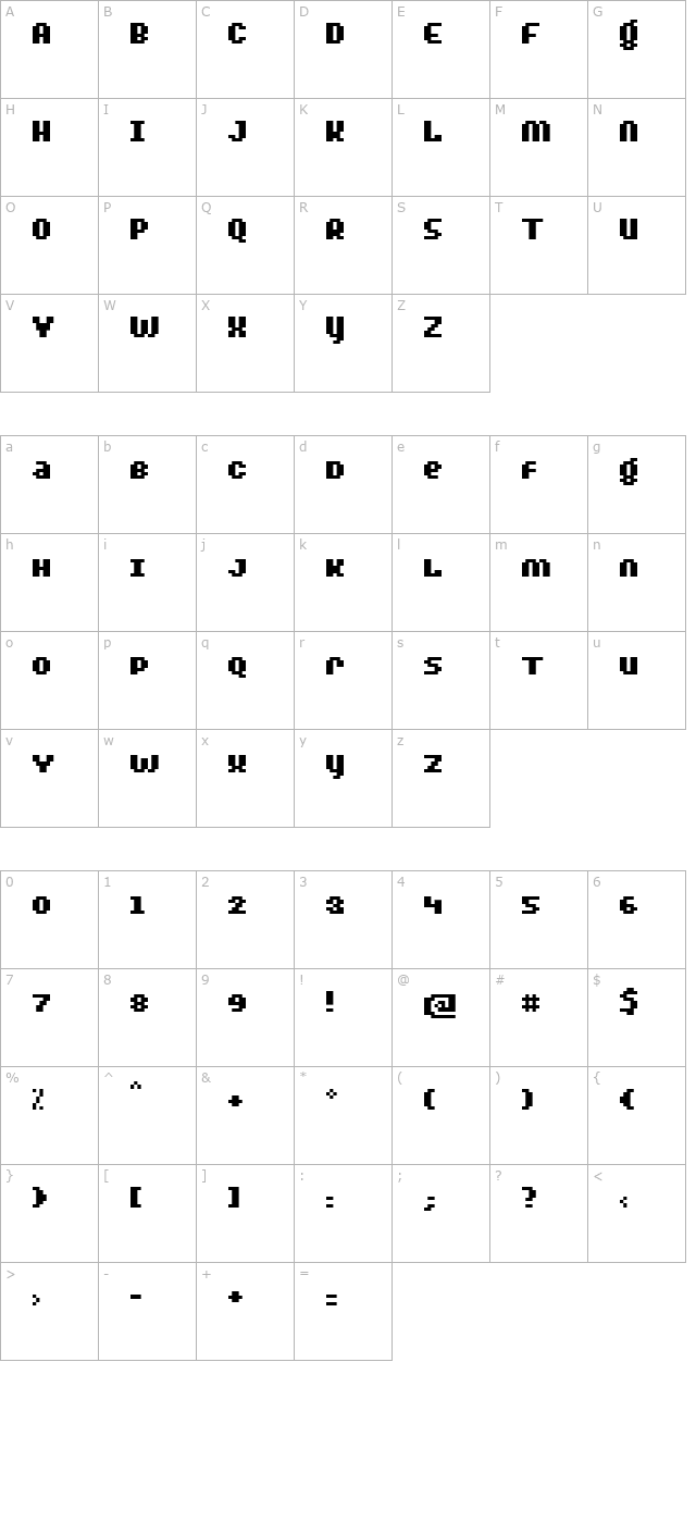 BylinearSmallCapsBold character map